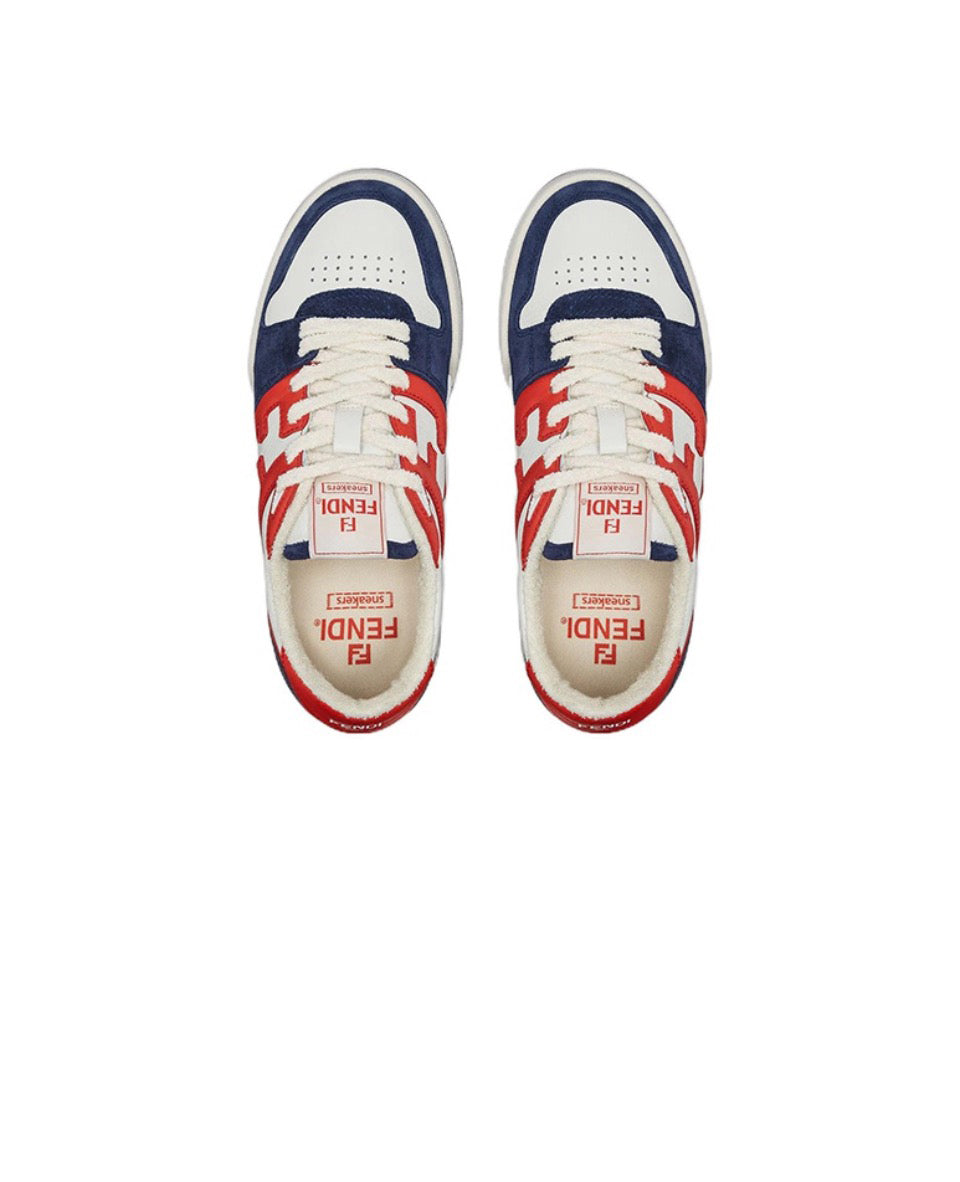 FENDI Match calfskin round toe lace-up platform low top sneakersSize: 36-45