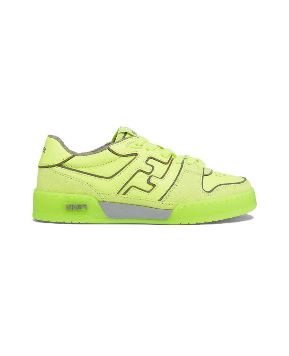 FENDI Match calfskin round toe lace-up platform low top sneakersSize: 36-45