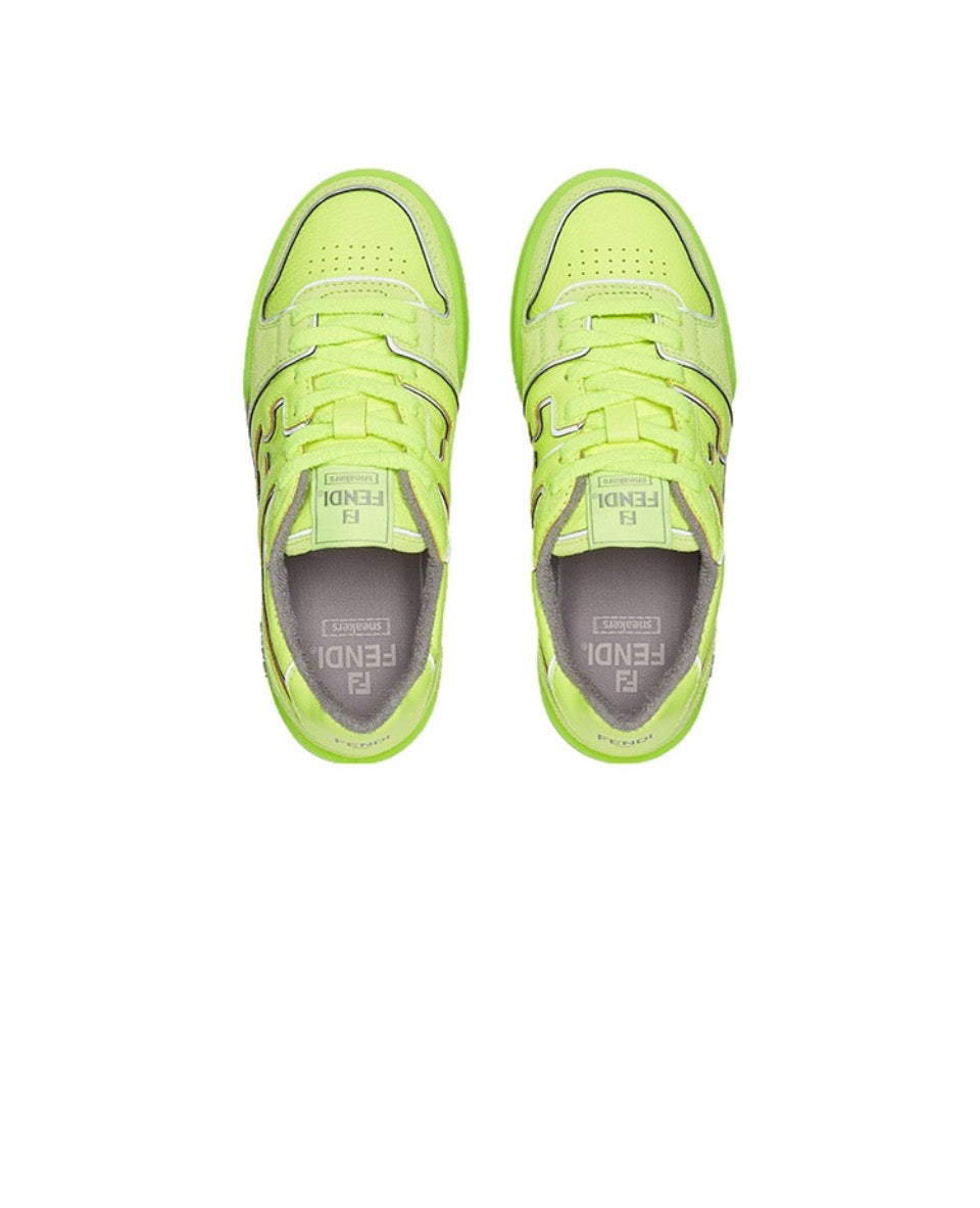 FENDI Match calfskin round toe lace-up platform low top sneakersSize: 36-45