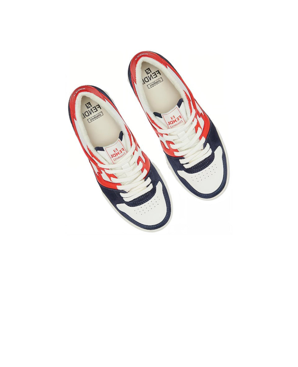 FENDI Match calfskin round toe lace-up platform low top sneakersSize: 36-45