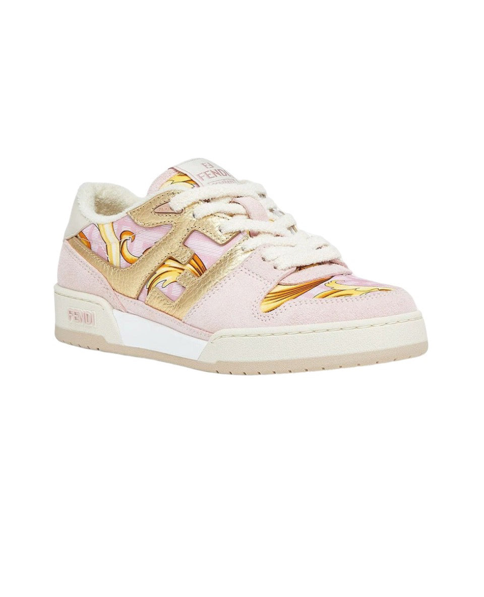 VERSACE x FENDI Match Fendace Polyester (polyester) leather printed satin fashion sneakers Size: 36-45