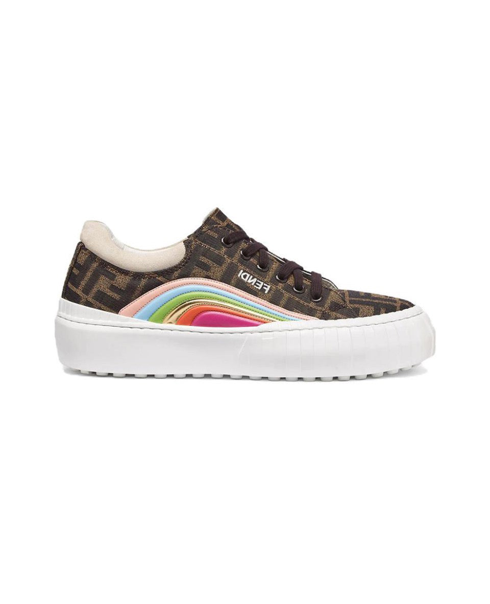 Fendi Force leather printed shock absorption anti-slip wear low top life casual shoes Size: 36-45