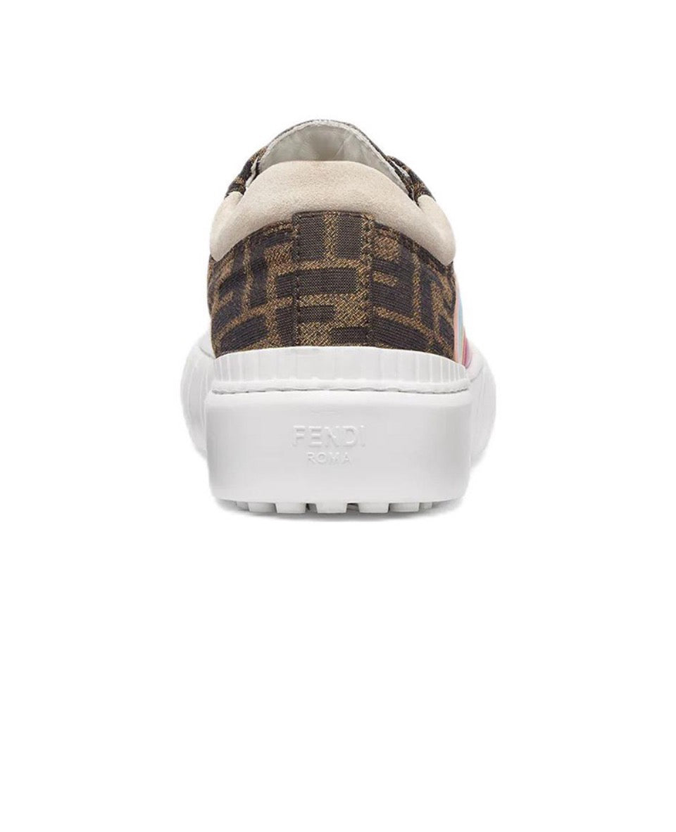 Fendi Force leather printed shock absorption anti-slip wear low top life casual shoes Size: 36-45