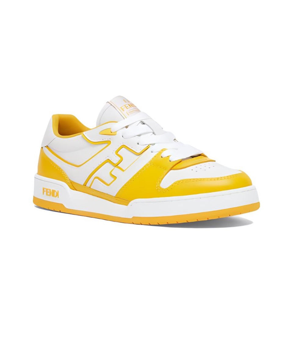FENDI Match calfskin round toe lace-up platform low top sneakers Size: 36-45