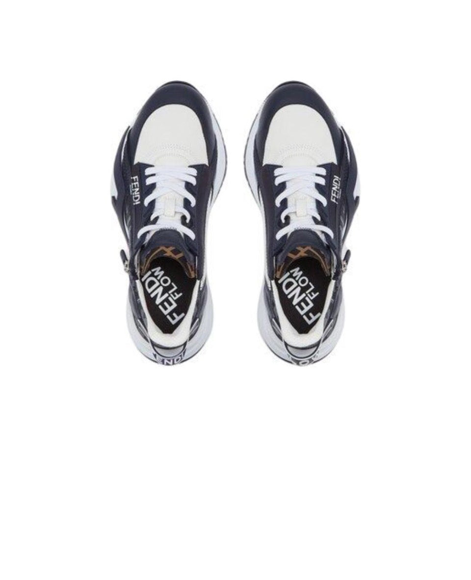 FENDI Flow leather round head lace-up flat heels comfortable all-match low top sneakers Size: 36-45