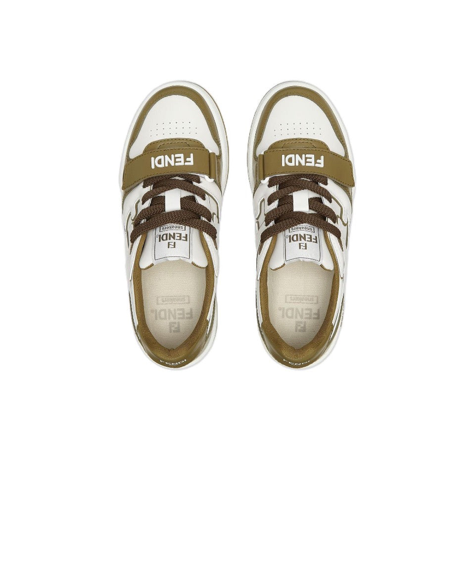 FENDI Match calfskin round toe lace-up platform low top sneakers Size: 36-45