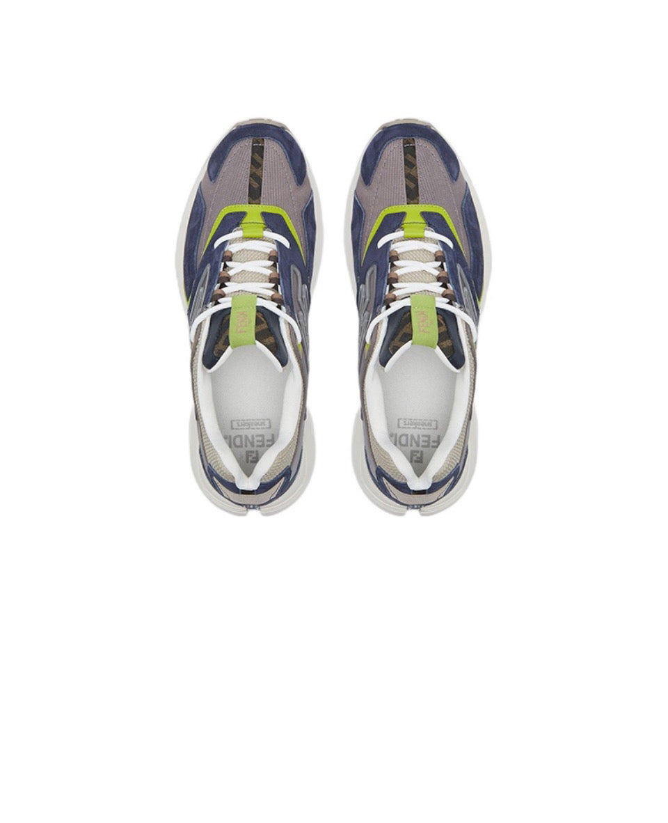 FENDI Faster leather low top lace-up anti-slip wear low top sports casual shoes Size: 36-45