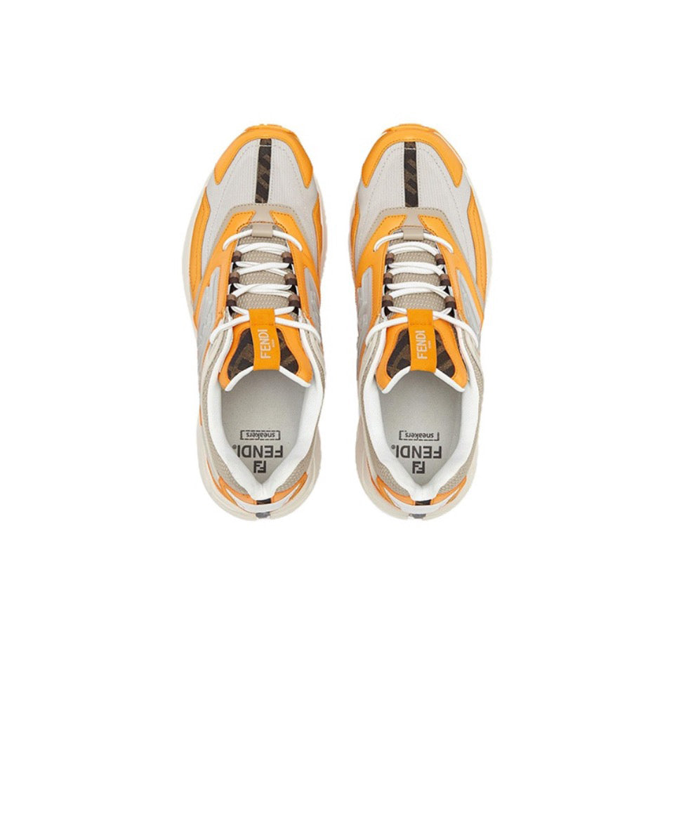 FENDI Faster leather low top lace-up anti-slip wear low top sports casual shoes Size: 36-45