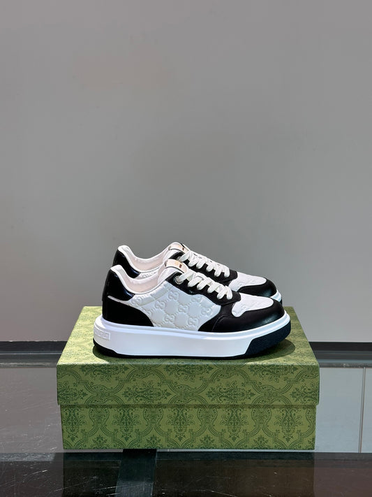 GUCC*" men's GG sports shoes, made of imported cowhide, simple and comfortable version