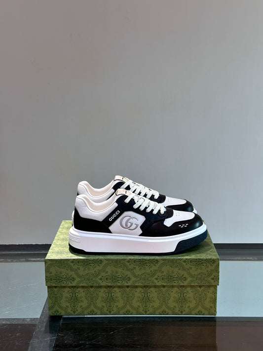 GUCC*" men's GG sports shoes, made of imported cowhide, simple and comfortable version,
