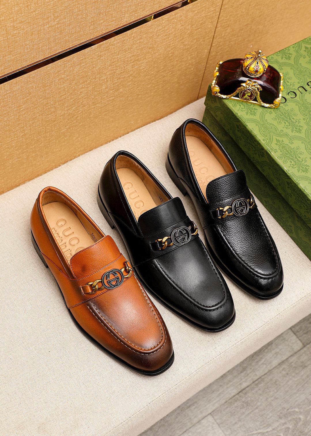 Trademark: GUCCI "Gucci" casual leather shoes. Positive code number: 38-44 (45.46.47 can