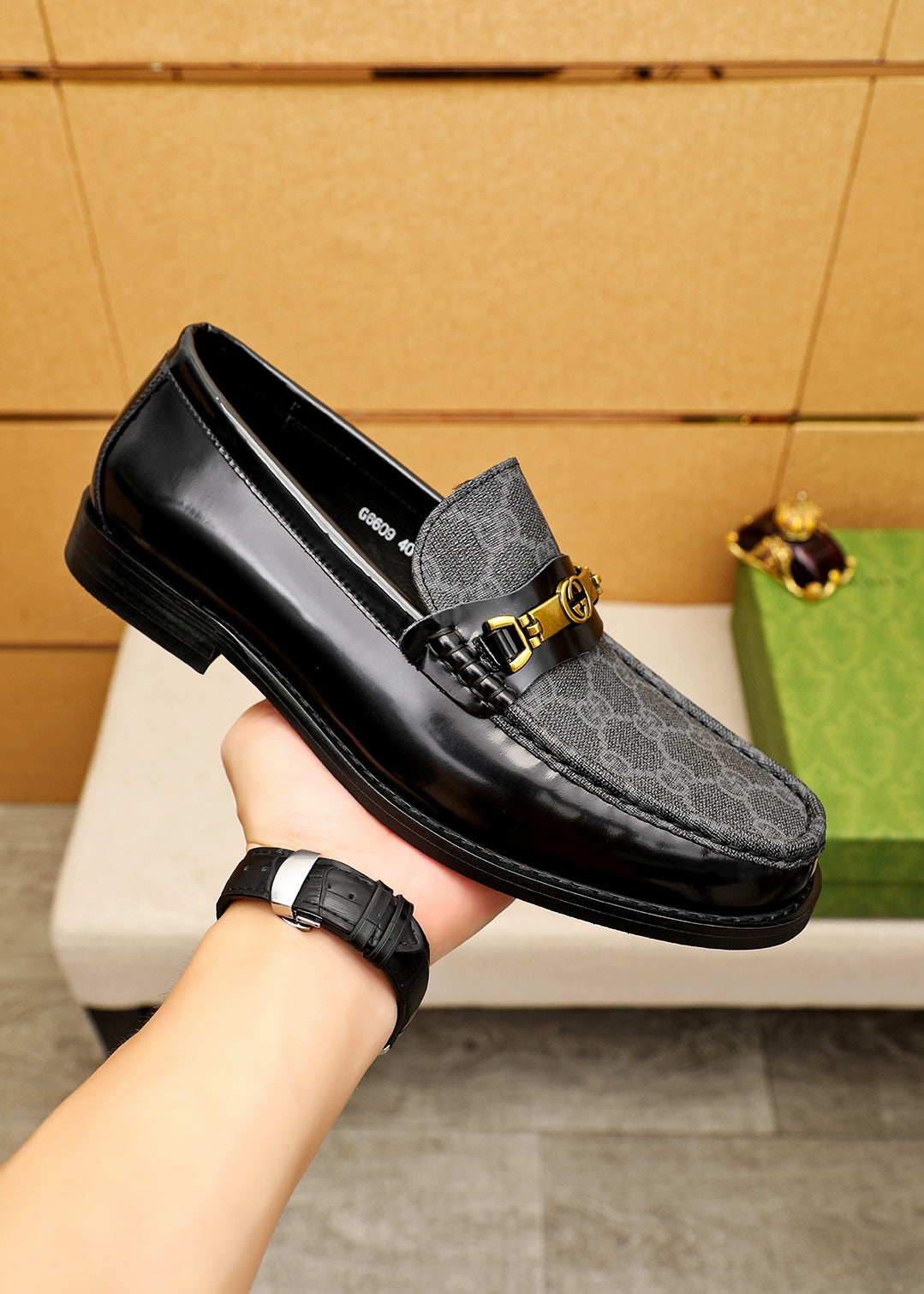 Trademark: GUCCI "Gucci" casual leather shoes. Positive code number: 38-44 (45.46.47 can