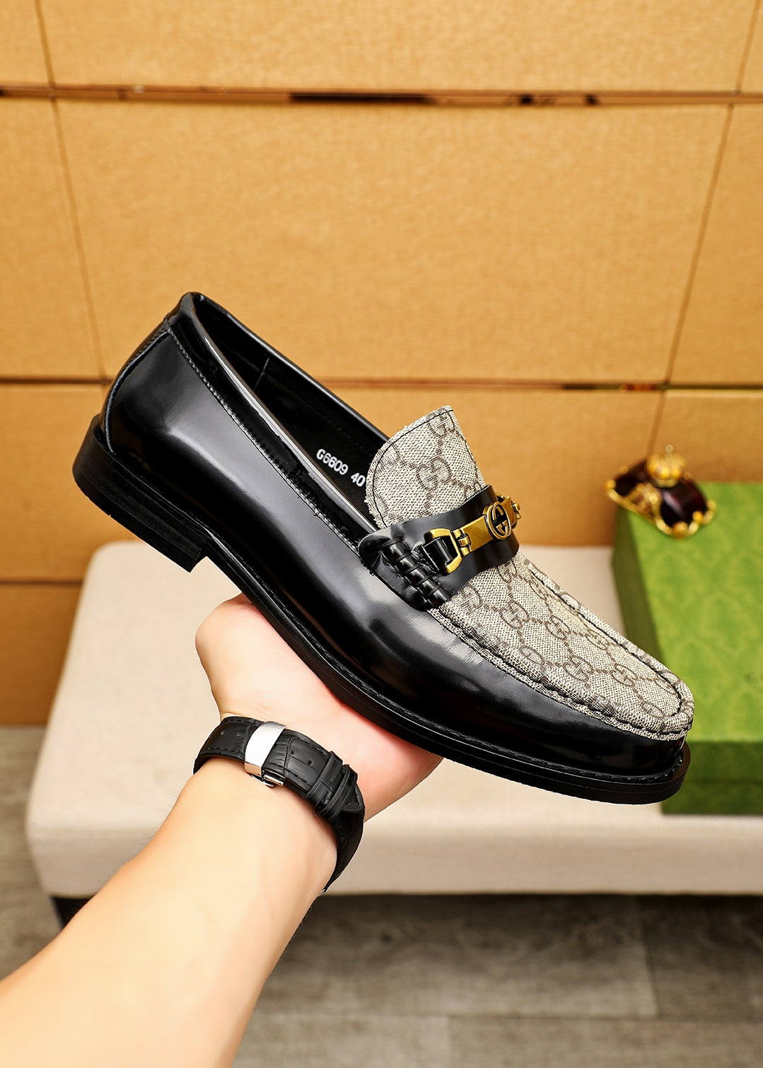 Trademark: GUCCI "Gucci" casual leather shoes. Positive code number: 38-44 (45.46.47 can