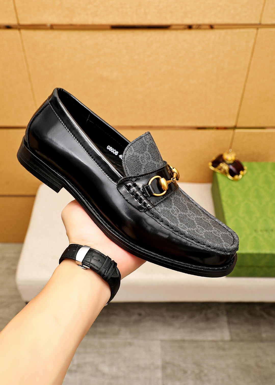 Trademark: GUCCI "Gucci" casual leather shoes. Positive code number: 38-44 (45.46.47 can