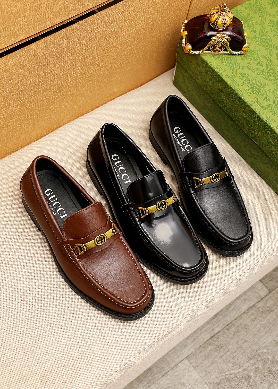 Trademark: GUCCI "Gucci" casual leather shoes. Positive code number: 38-44 (45.46.47 can
