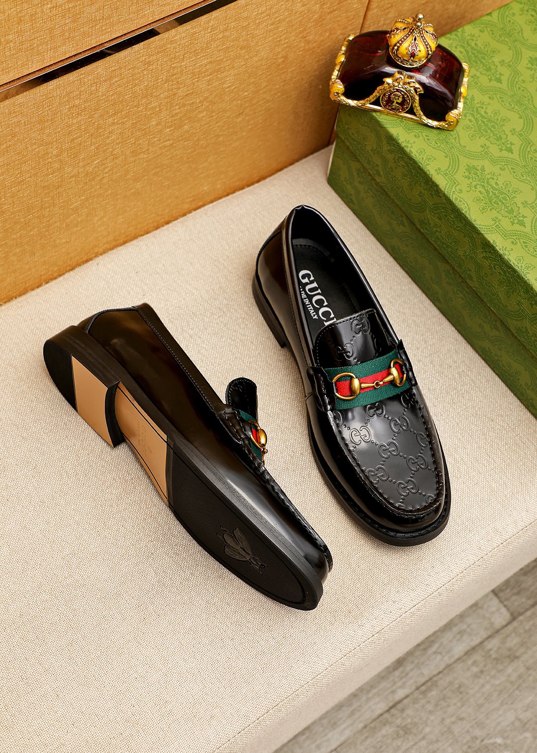Trademark: GUCCI "Gucci" casual leather shoes. Positive code number: 38-44 (45.46.47 can