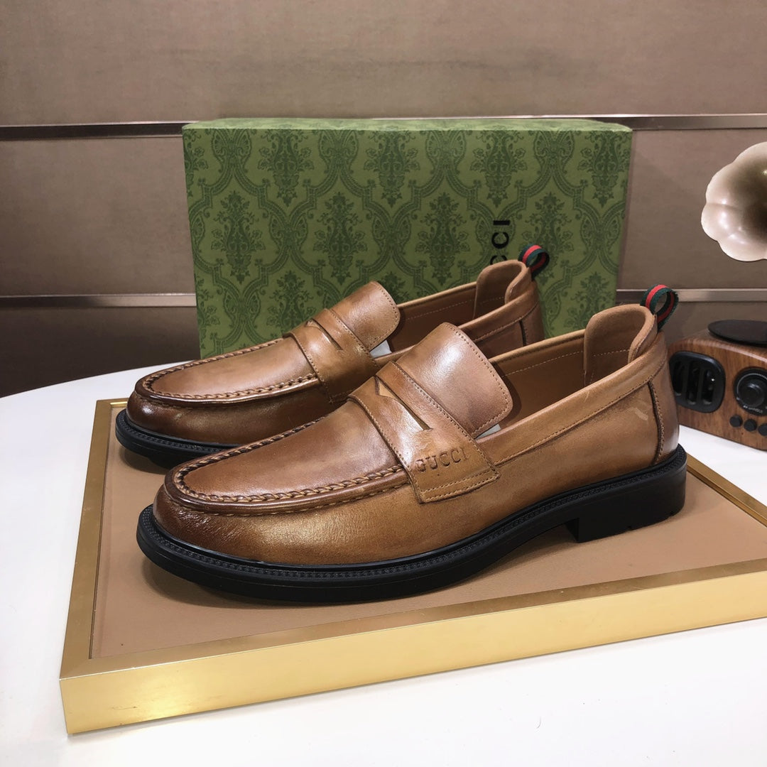 Italian top luxury men's shoes giant (GUCCI) (all cowhide inneri) new report. Original European