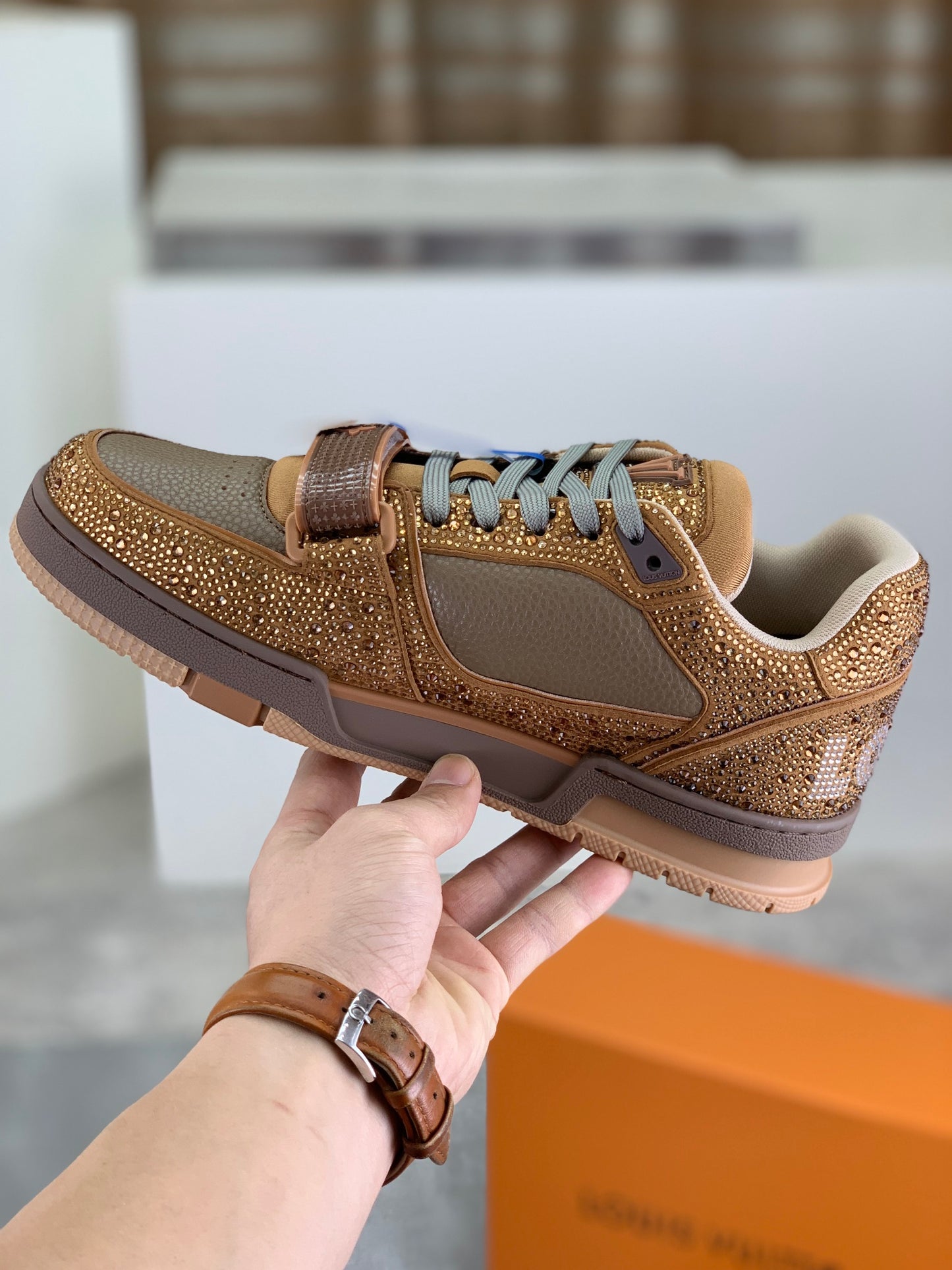 [LOUIS VUITTON] LV Classic Trendy Shoes! Made of imported genuine leather, water-dyed