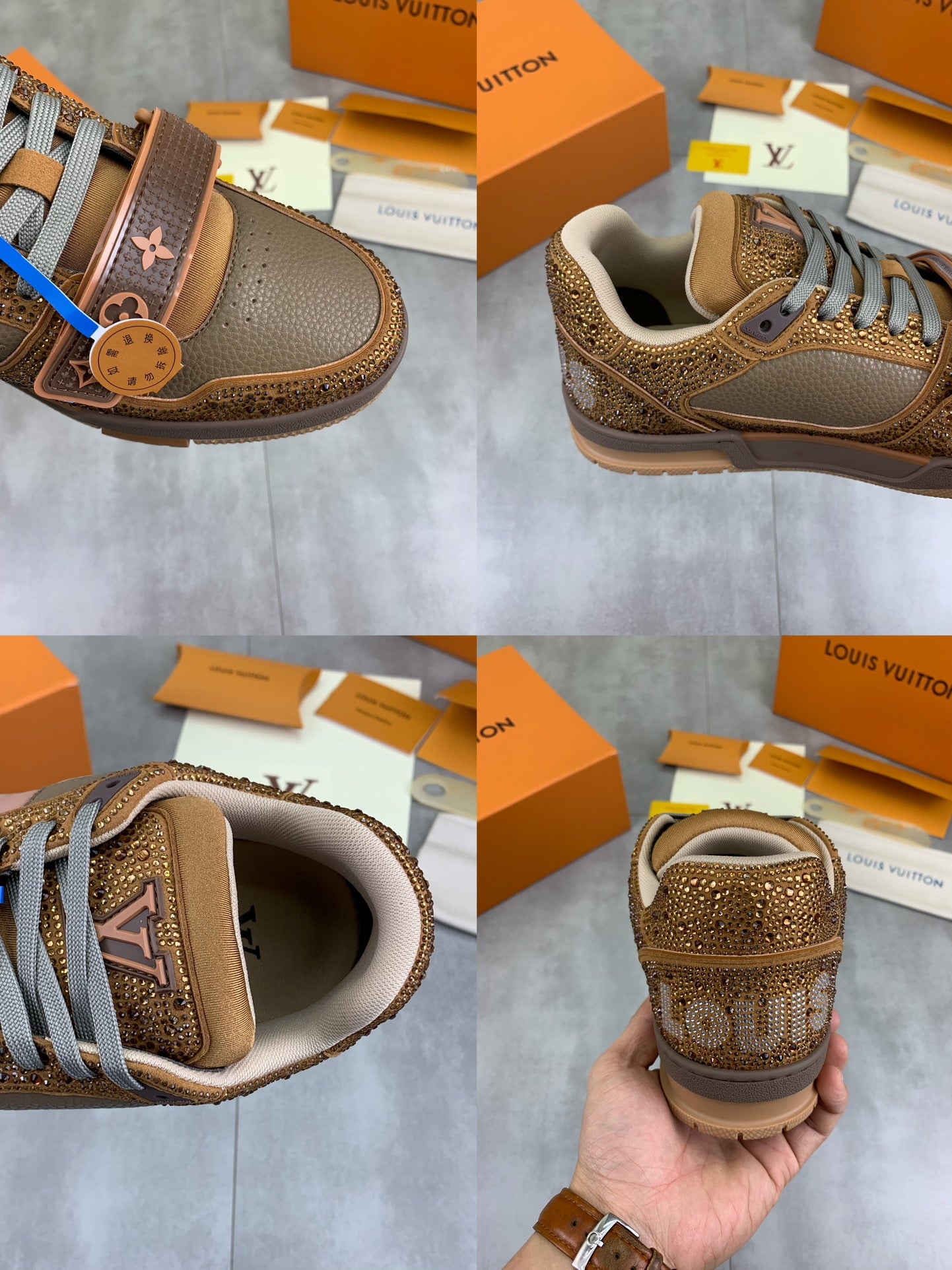 [LOUIS VUITTON] LV Classic Trendy Shoes! Made of imported genuine leather, water-dyed