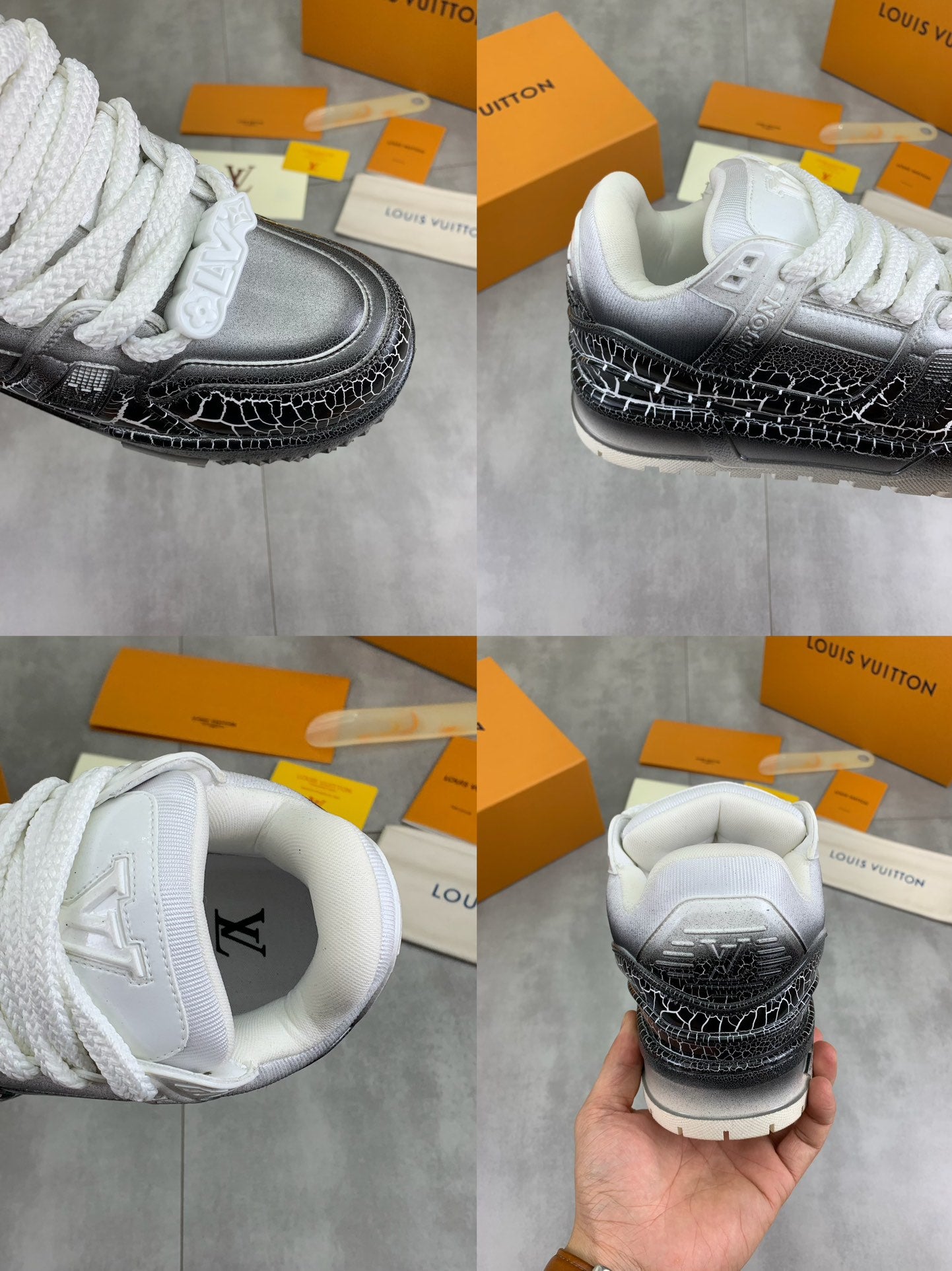 [LOUIS VUITTON] LV Classic Trendy Shoes! Made of imported genuine leather, water-dyed cowhide lining, original version of durable and lightweight, high-quality fine products! Size: 35-45 (46 can be customized)