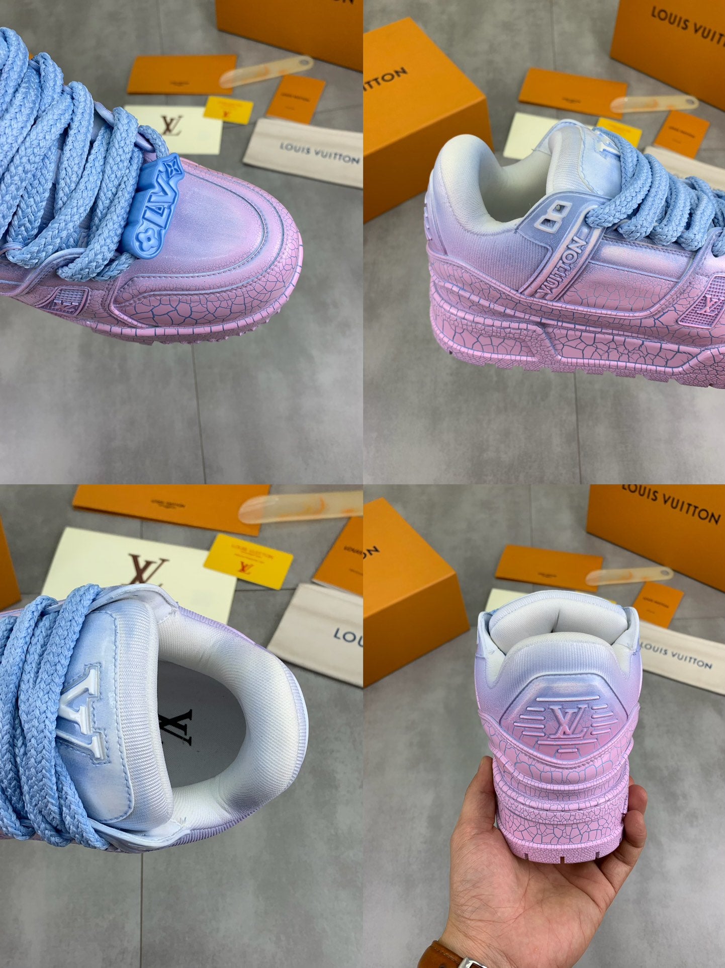 [LOUIS VUITTON] LV Classic Trendy Shoes! Made of imported genuine leather, water-dyed cowhide lining, original version of durable and lightweight, high-quality fine products! Size: 35-45 (46 can be customized)
