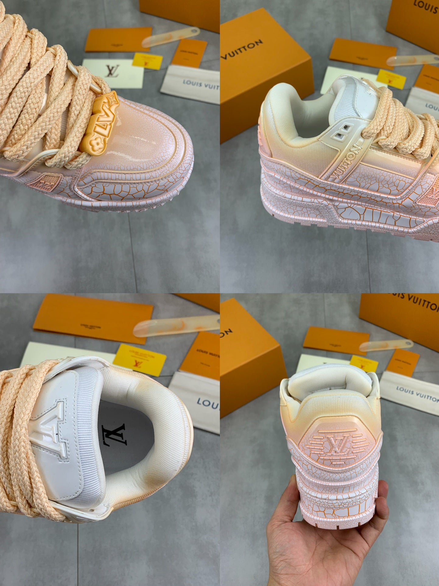 [LOUIS VUITTON] LV Classic Trendy Shoes! Made of imported genuine leather, water-dyed cowhide lining, original version of durable and lightweight, high-quality fine products! Size: 35-45 (46 can be customized)