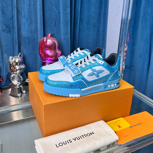 [LOUIS VUITTON] LV Classic Trendy Shoes! Made of imported genuine leather, water-dyed cowhide lining, original version of durable and lightweight, high-quality fine products! Size: 35-45 (46 can be customized)