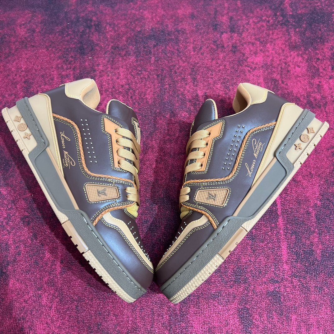 [LOUIS VUITTON] LV Classic Trendy Shoes! Made of imported genuine leather, water-dyed cowhide lining, original version of durable and lightweight, high-quality fine products! Size: 35-45 (46 can be customized)