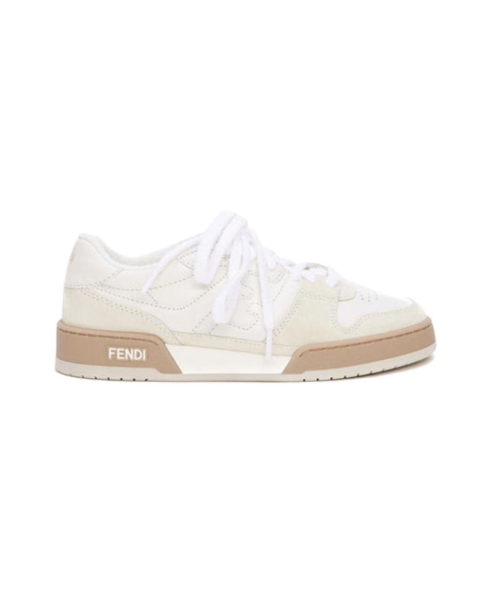 FENDI Match calfskin round toe lace-up platform low top sneakersSize: 36-45
