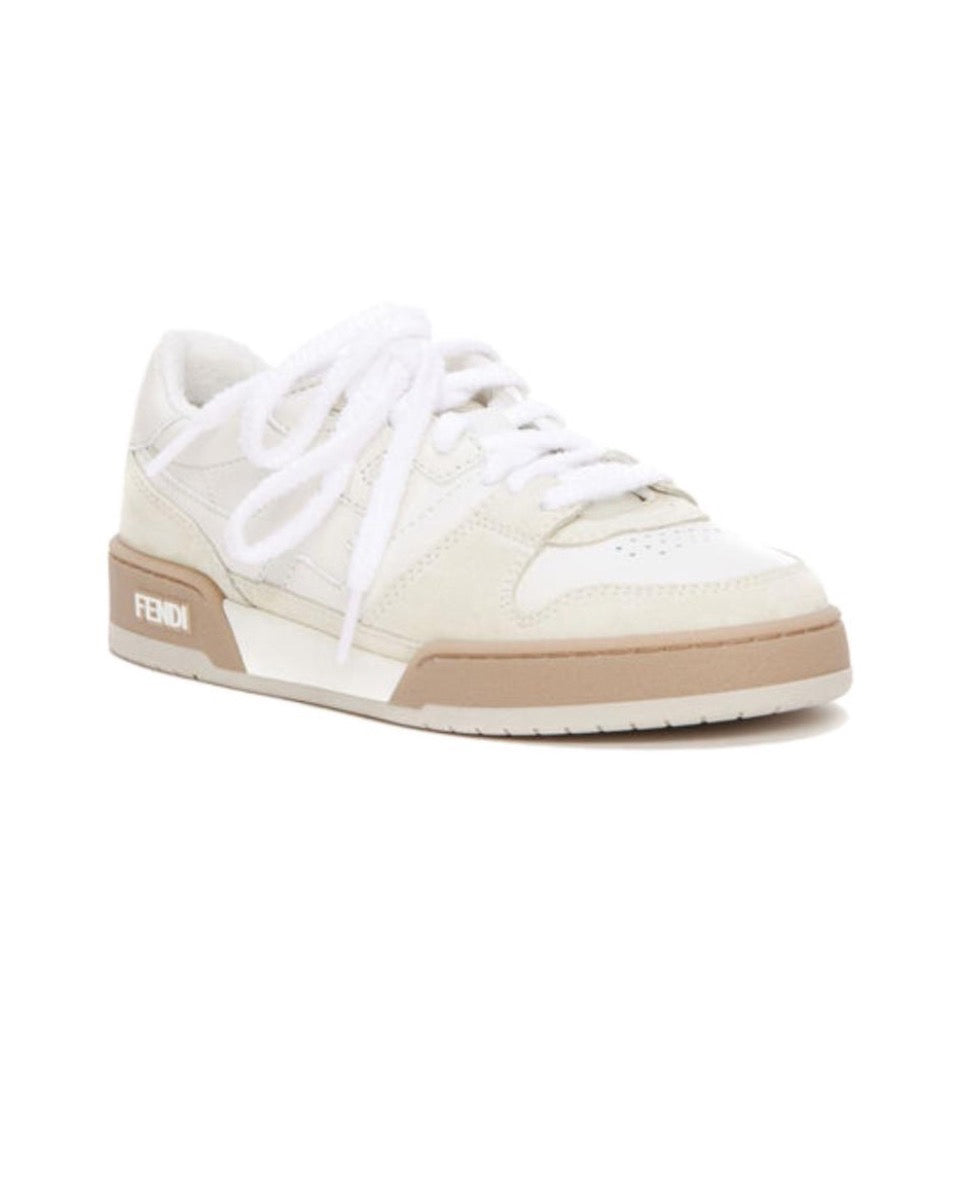 FENDI Match calfskin round toe lace-up platform low top sneakersSize: 36-45