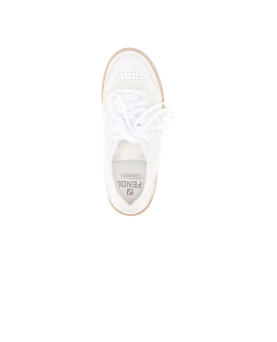 FENDI Match calfskin round toe lace-up platform low top sneakersSize: 36-45
