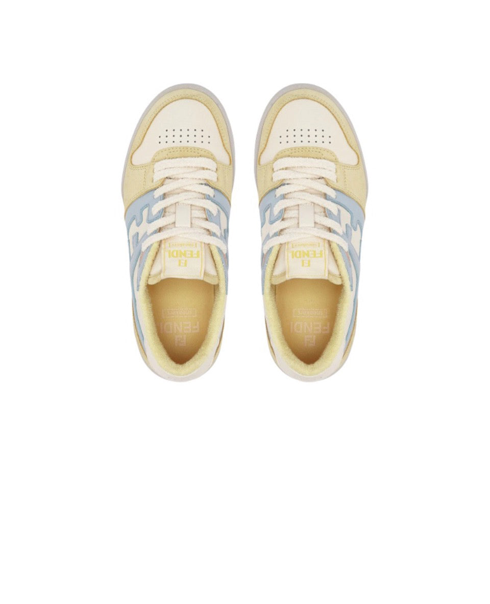 FENDI Match calfskin round toe lace-up platform low top sneakersSize: 36-45