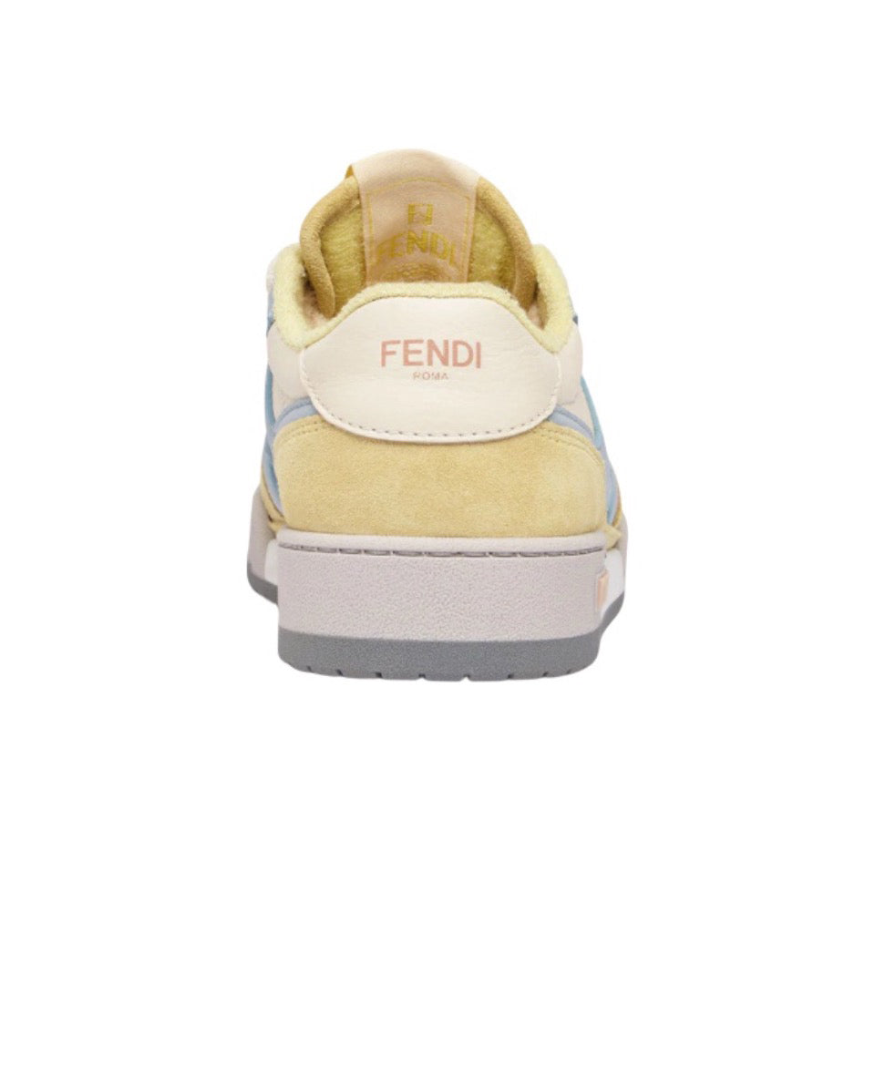 FENDI Match calfskin round toe lace-up platform low top sneakersSize: 36-45