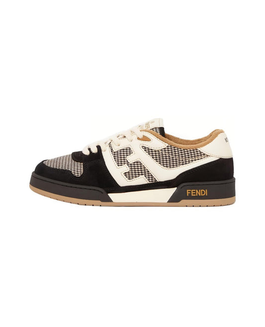 FENDI Match calfskin round toe lace-up platform low top sneakersSize: 36-45