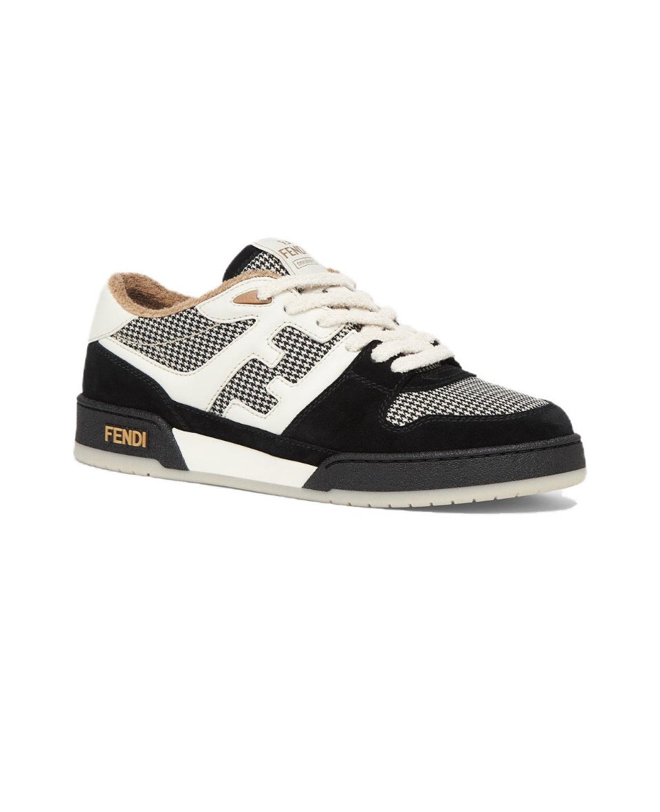 FENDI Match calfskin round toe lace-up platform low top sneakersSize: 36-45