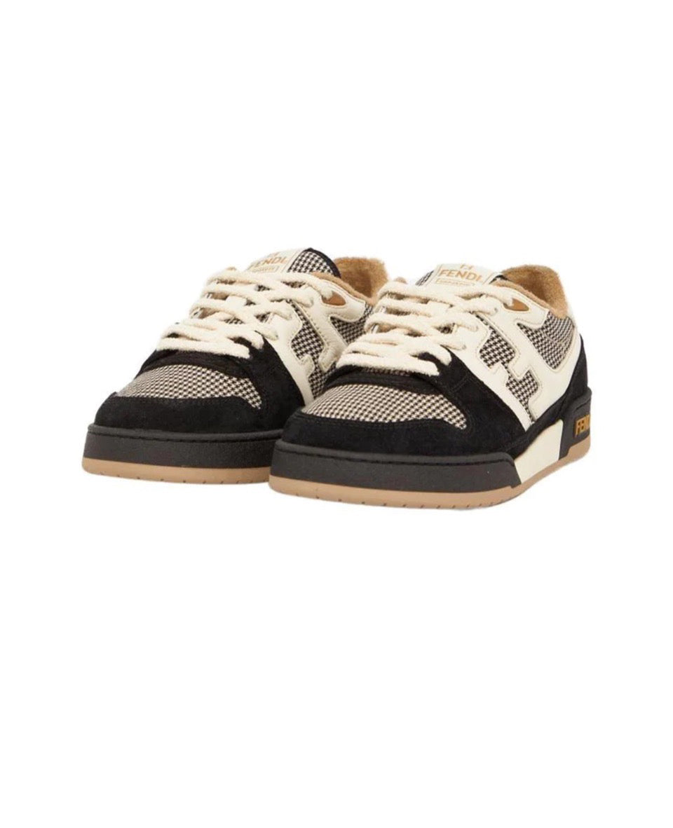 FENDI Match calfskin round toe lace-up platform low top sneakersSize: 36-45
