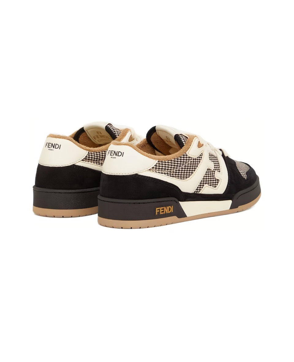 FENDI Match calfskin round toe lace-up platform low top sneakersSize: 36-45