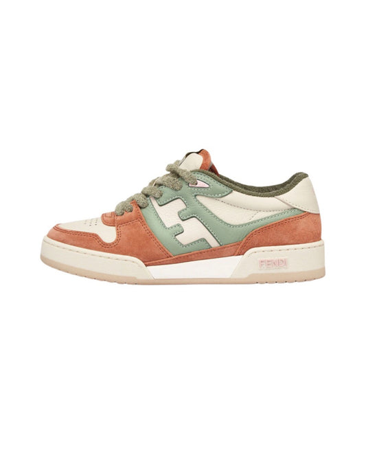 FENDI Match calfskin round toe lace-up platform low top sneakersSize: 36-45