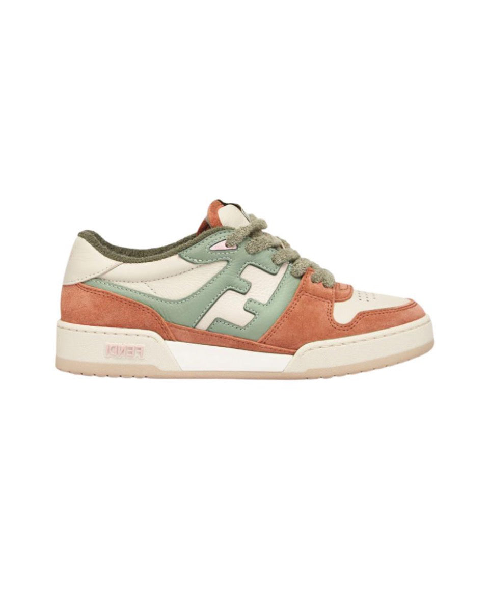 FENDI Match calfskin round toe lace-up platform low top sneakersSize: 36-45