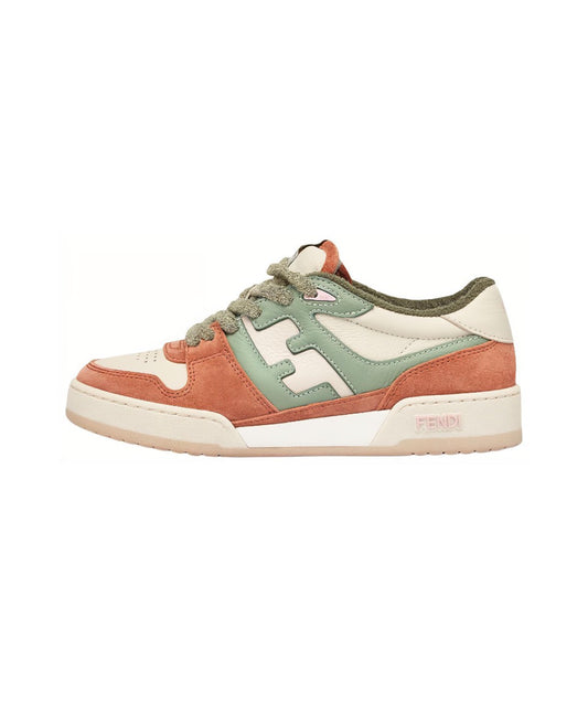 FENDI Match calfskin round toe lace-up platform low top sneakersSize: 36-45