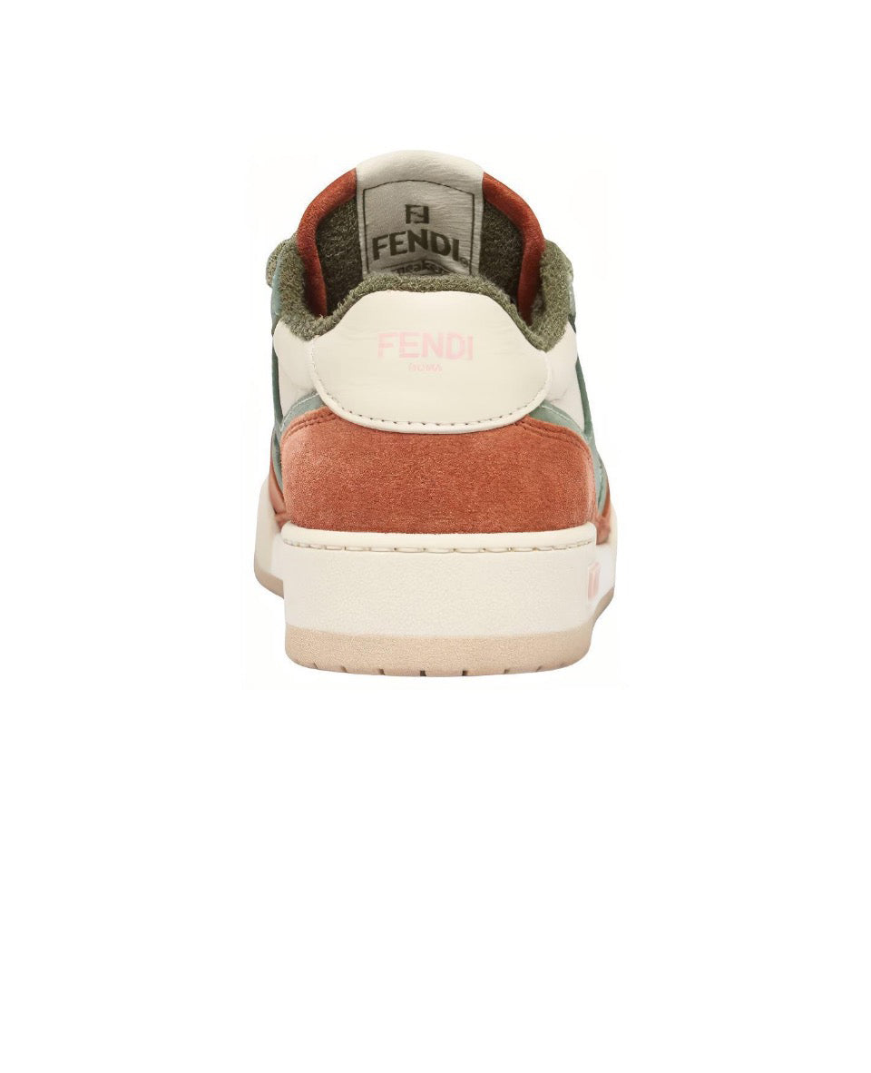 FENDI Match calfskin round toe lace-up platform low top sneakersSize: 36-45
