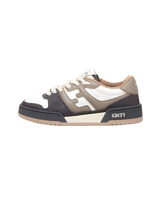 FENDI Match calfskin round toe lace-up platform low top sneakersSize: 36-45