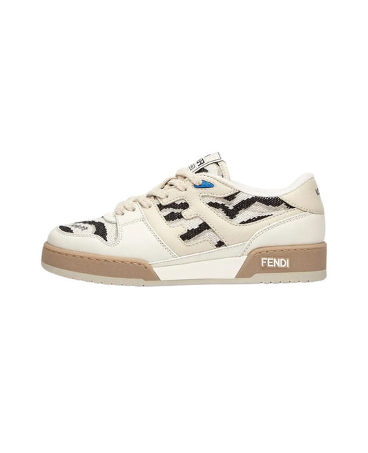 FENDI Match calfskin round toe lace-up platform low top sneakersSize: 36-45