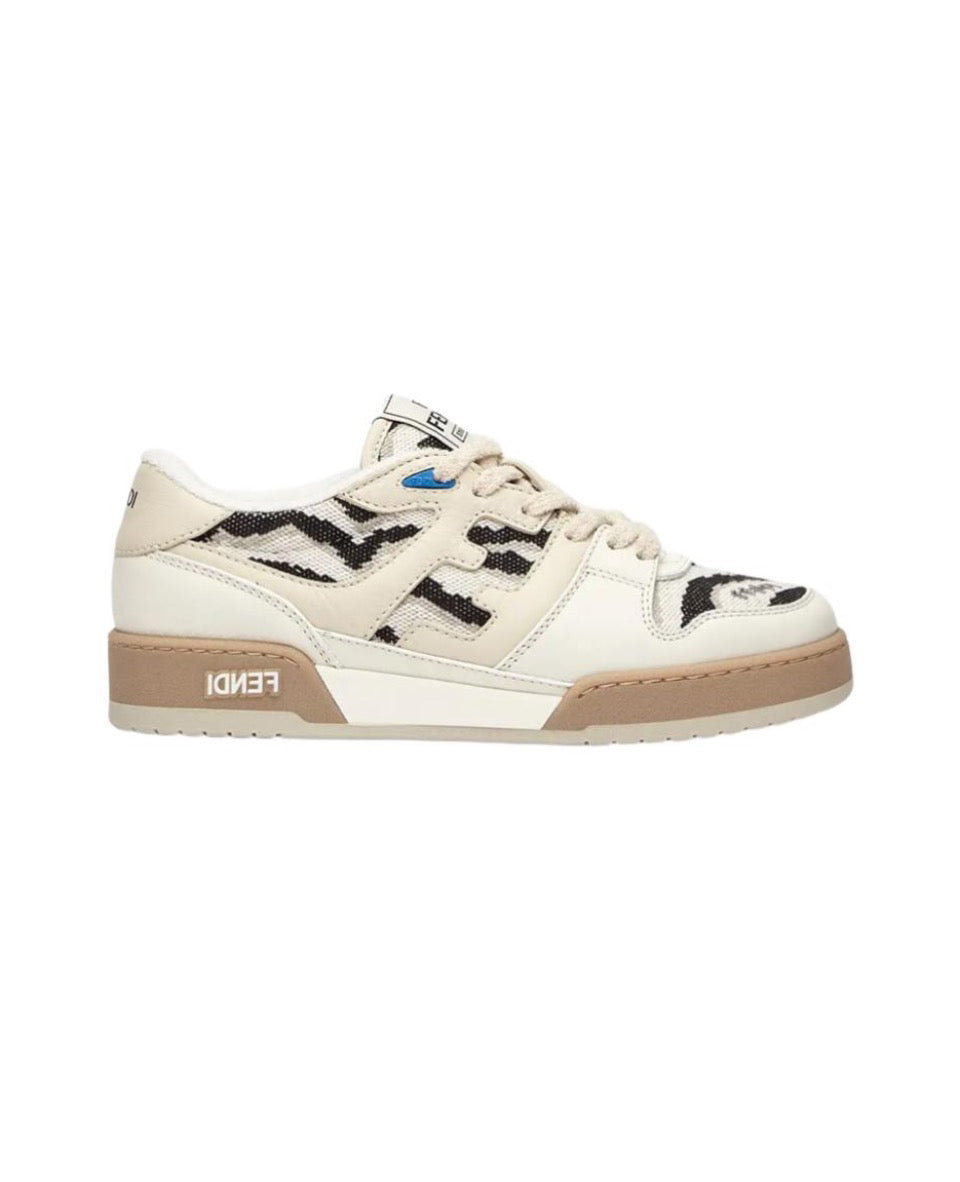 FENDI Match calfskin round toe lace-up platform low top sneakersSize: 36-45