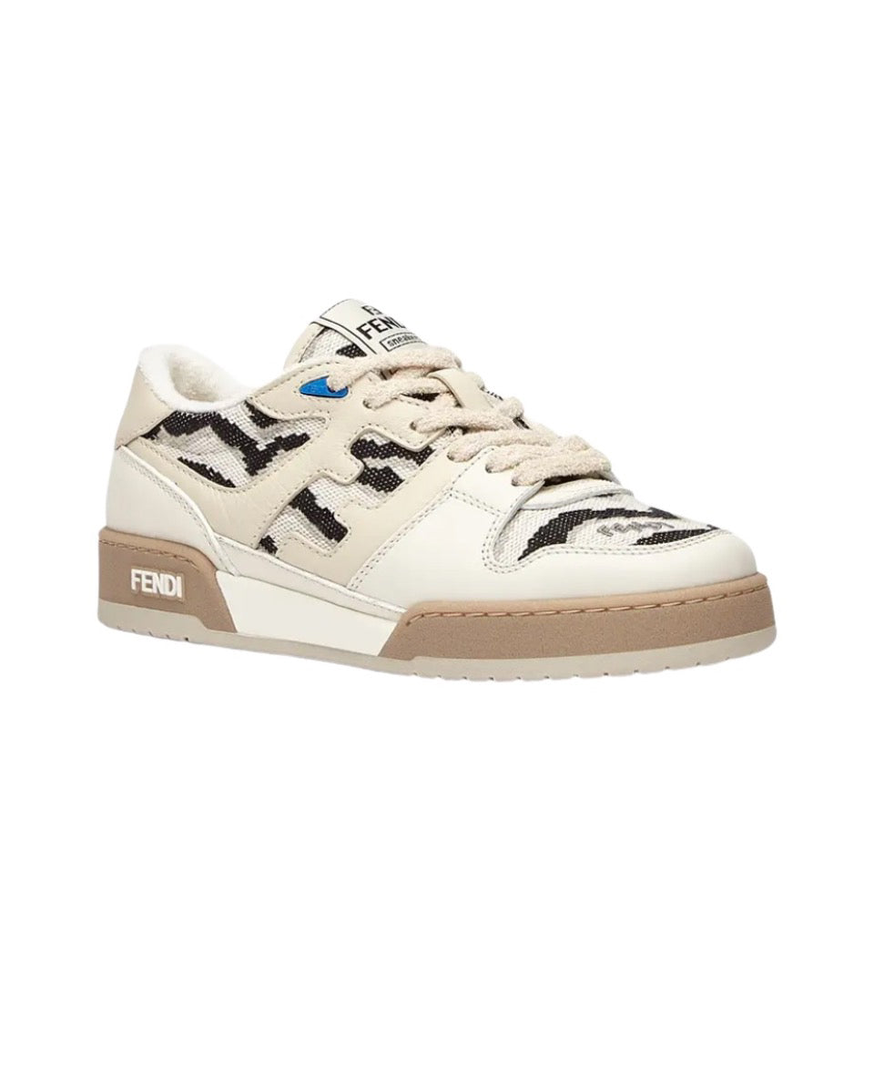 FENDI Match calfskin round toe lace-up platform low top sneakersSize: 36-45
