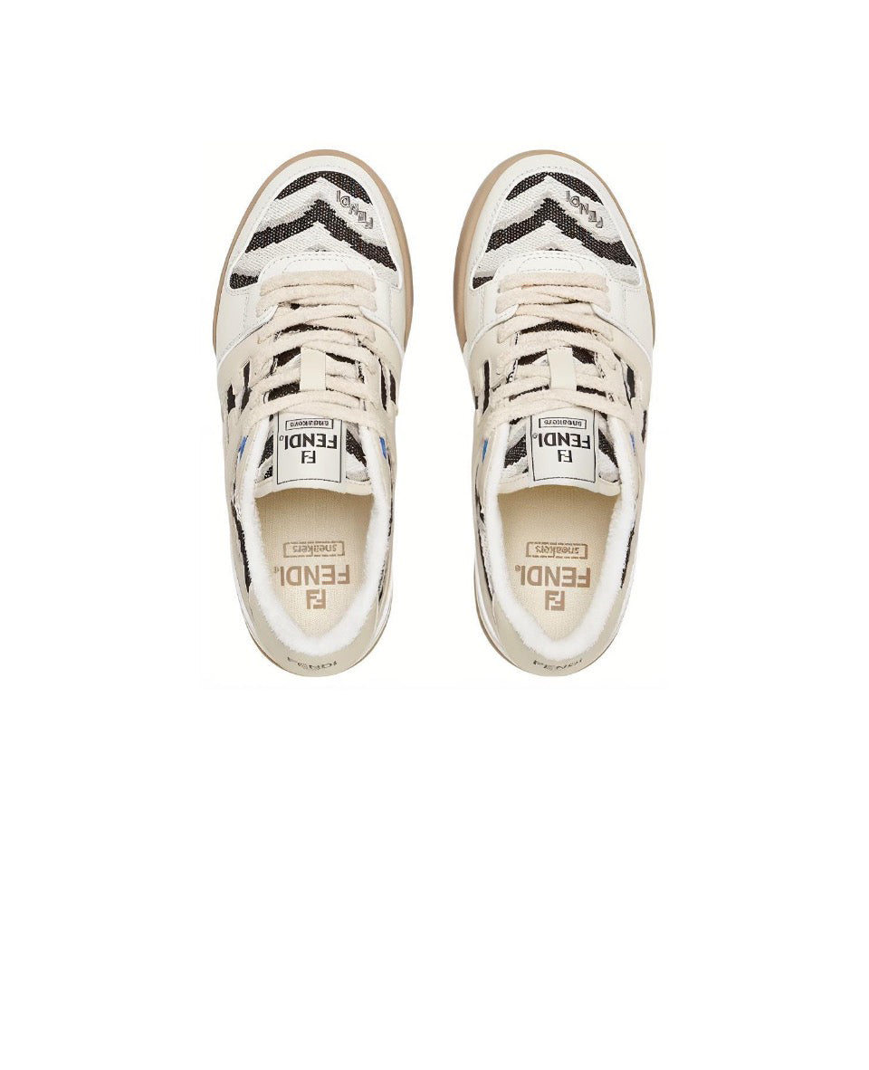 FENDI Match calfskin round toe lace-up platform low top sneakersSize: 36-45