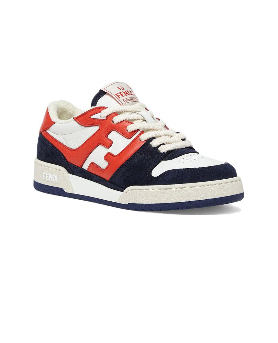 FENDI Match calfskin round toe lace-up platform low top sneakersSize: 36-45