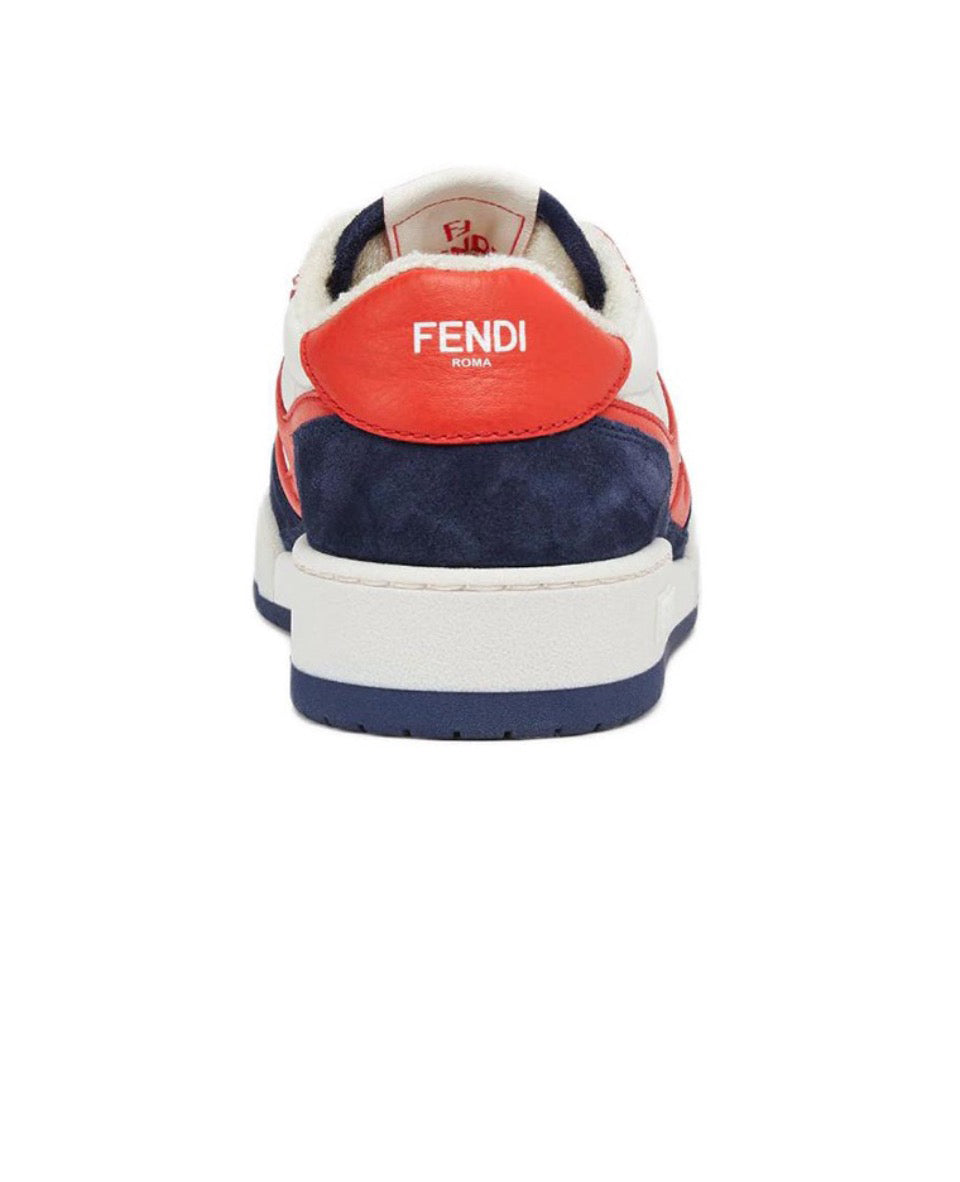 FENDI Match calfskin round toe lace-up platform low top sneakersSize: 36-45