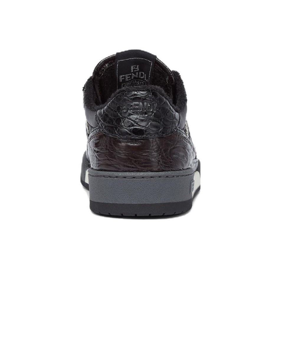 FENDI Match calfskin round toe lace-up platform low top sneakersSize: 36-45