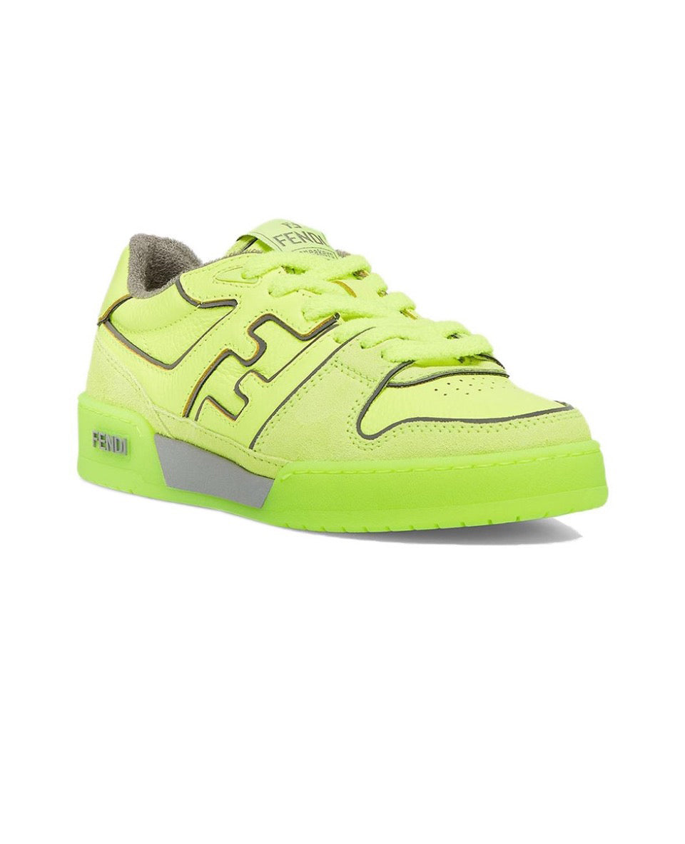 FENDI Match calfskin round toe lace-up platform low top sneakersSize: 36-45